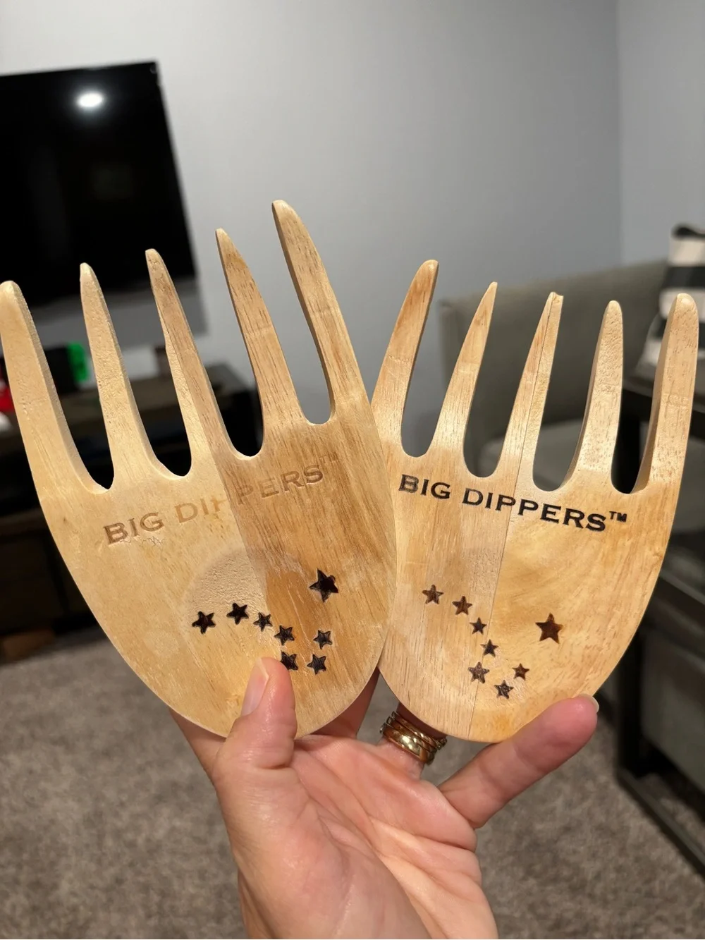 Wooden Salad Bowl with 2 Servers
